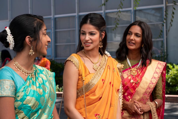 Maitreyi Ramakrishnan, Richa Shukla and Poorna Jagannathan in "Never Have I Ever."