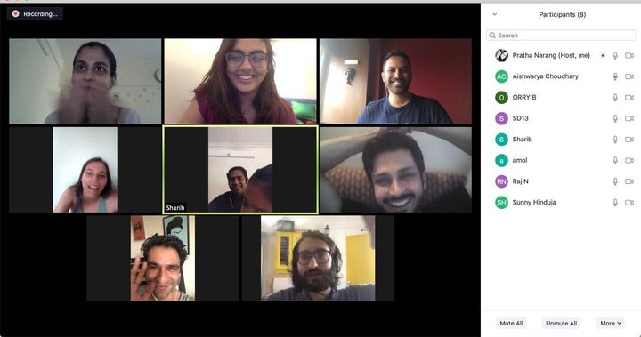 A meeting of 'A Viral Wedding' team on Zoom