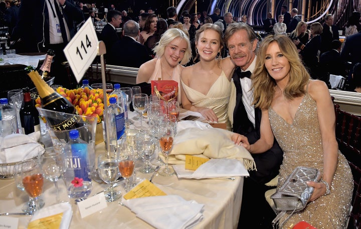 Sophia Macy, left, attended the 2019 Golden Globes with her family before the college admissions bribery scandal turned their