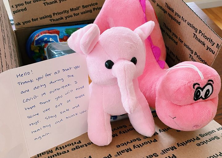 Lots of donors with spare, unused toys are sending them to essential workers with families.
