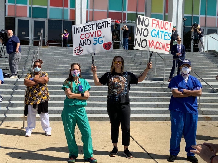 Many of the protesters at the ReOpen NC rally did not wear protective equipment such as masks. 