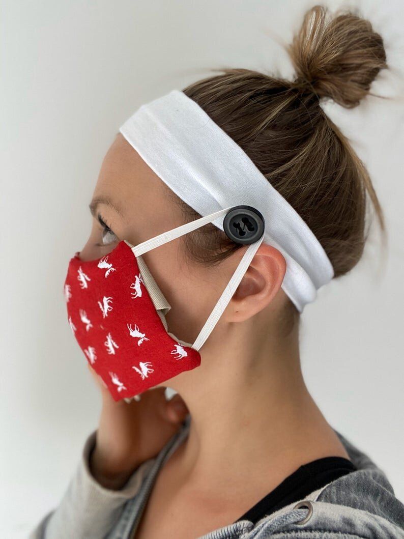 Handband With Buttons For Face Masks