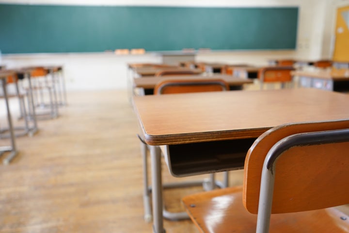 School classroom with blackboard