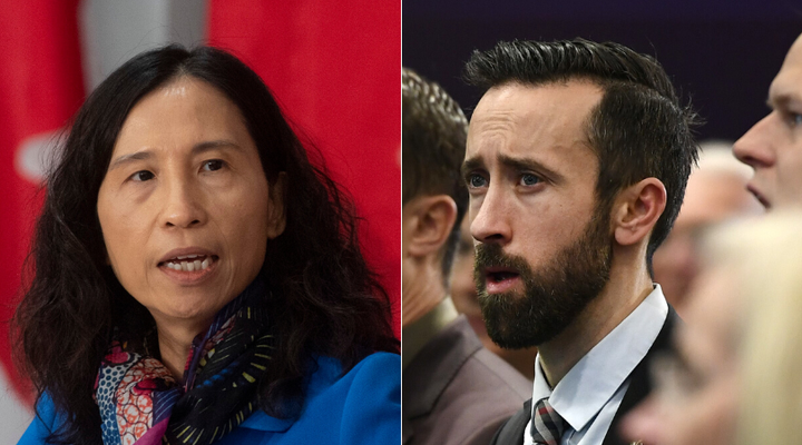 Chief Public Health Officer Theresa Tam and Tory MP Derek Sloan are shown in a composite image of photos from The Canadian Press.