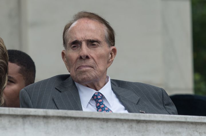 Former senator and presidential candidate Bob Dole attends a Memorial Day ceremony at Arlington National Cemetery in Virginia on May 29, 2017.