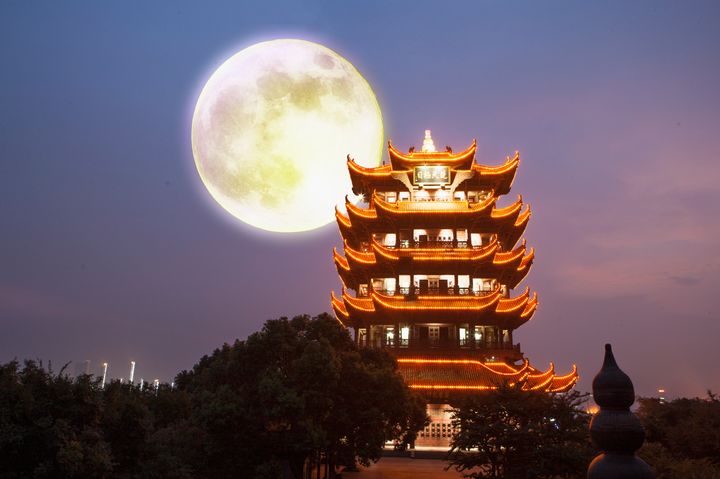 The Yellow Crane Tower in Wuhan, China.