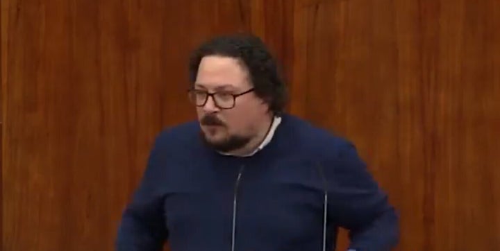 El portavoz de Unidas Podemos, Jacinto Morano.