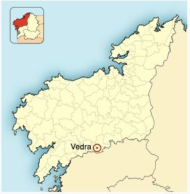 Situación de Vedra en un mapa de A Coruña (Galicia).