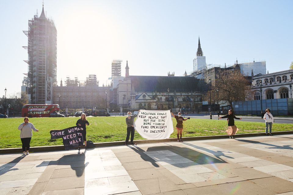 The Some Women Need To Walk protest in Parliament Square, London.