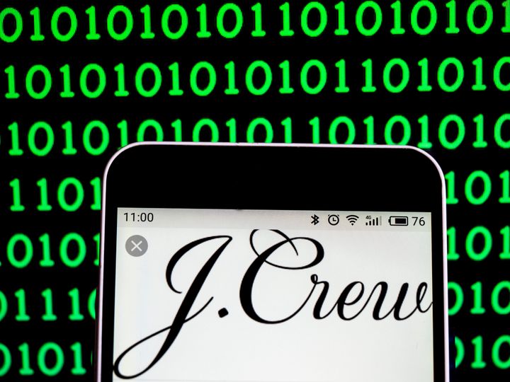 In this photo illustration, the J.Crew Specialty retail company logo seen displayed on a smartphone.