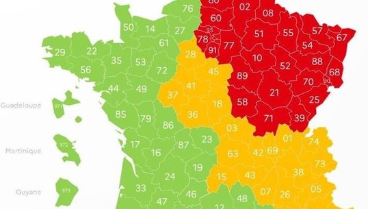 9 départements ont changé de couleur sur la carte du