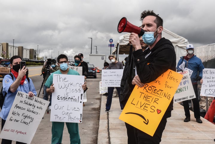 Protesters concerned about Amazon's handling of the coronavirus are demanding more safety precautions for workers during the pandemic.