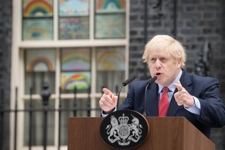 Boris Johnson outside 10 Downing Street.