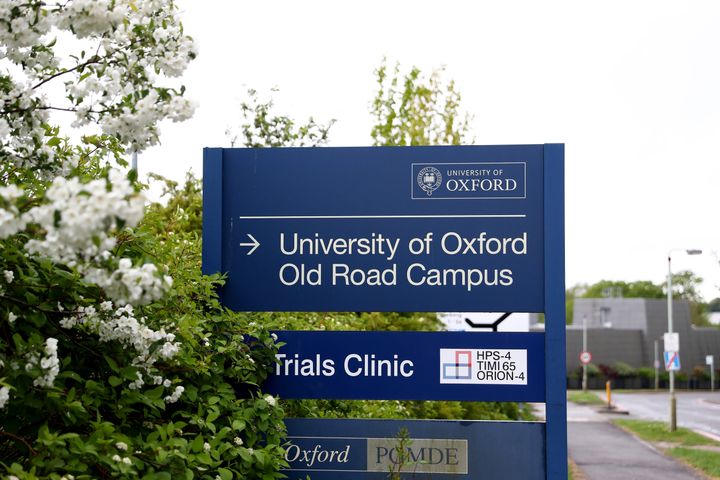  A general view of a sign outside of the University of Oxford Old Road Campus, which houses the Jenner Institute and is where the first human trials of a coronavirus vaccine developed by researchers at the University of Oxford 