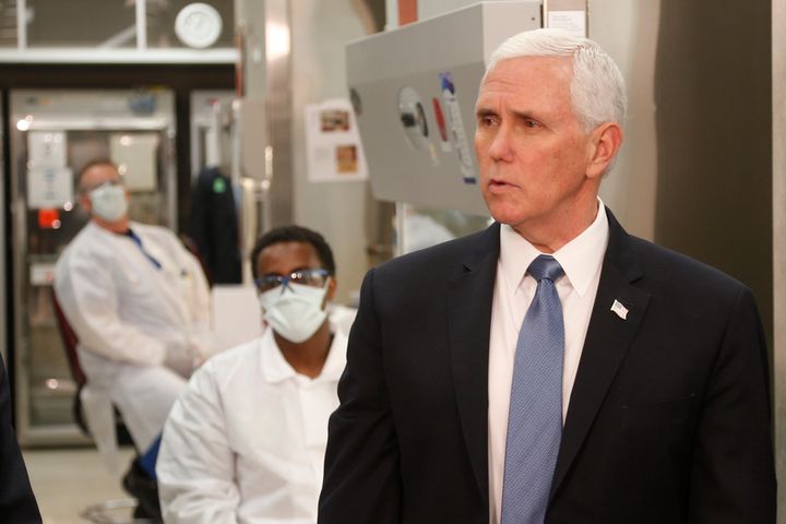 Vice President Mike Pence did not wear a face mask last week while visiting the molecular testing lab at Mayo Clinic.