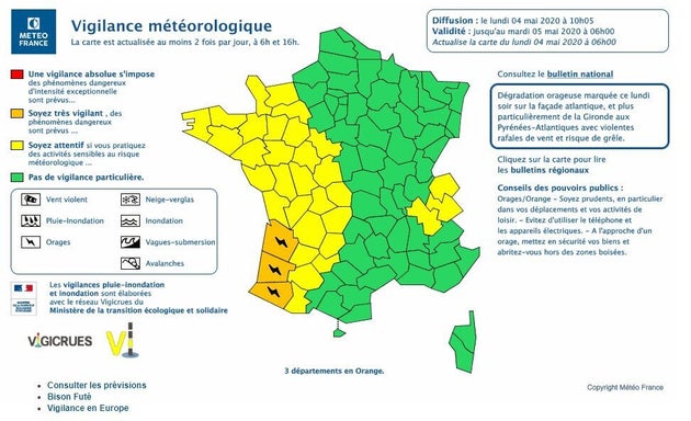 wallpapers Météo France Vigilance Jaune Orages vigilance orange aux orages