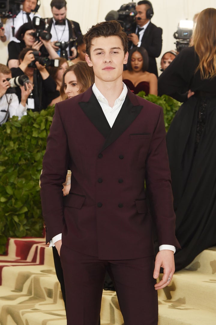 Shawn Mendes at the Heavenly Bodies: Fashion And The Catholic Imagination Met Gala in 2018