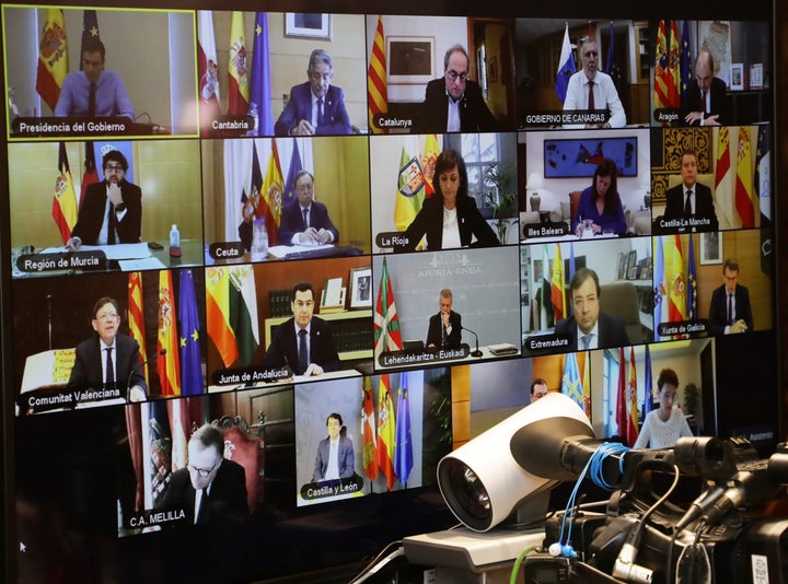 Encuentro de los presidentes autonómicos con el presidente del Gobierno, el pasado 12 de abril.