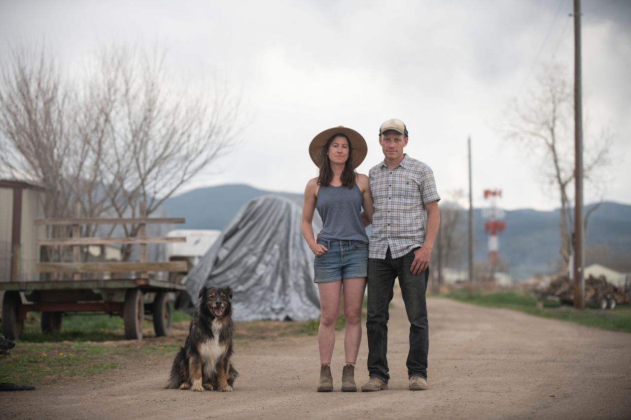 Johnson and Scariot sell pasture-raised meat from SkyPilot Farm directly to consumers. Business has increased as the coronavirus has caused shutdowns among industrial livestock producers.