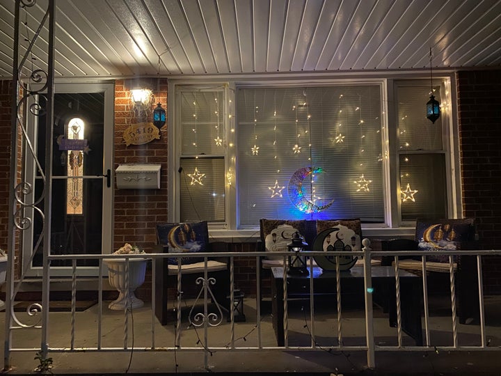 Stars and crescent moons are a main feature of this family's Ramadan decorations.