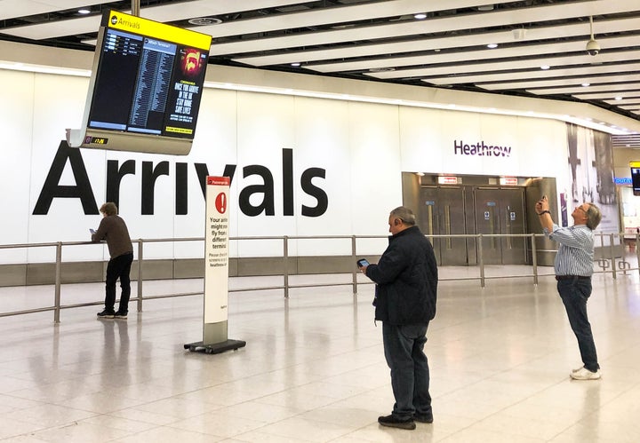 London's Heathrow Airport is seen deserted amid the ongoing COVID-19 pandemic