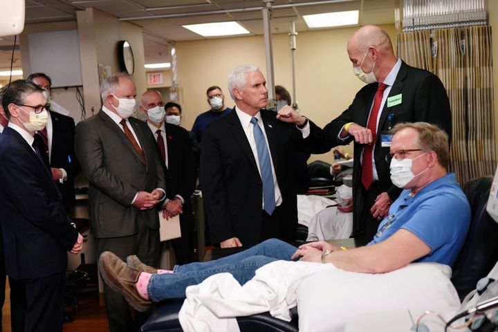 Vice President Mike Pence visiting the Mayo Clinic earlier this month.