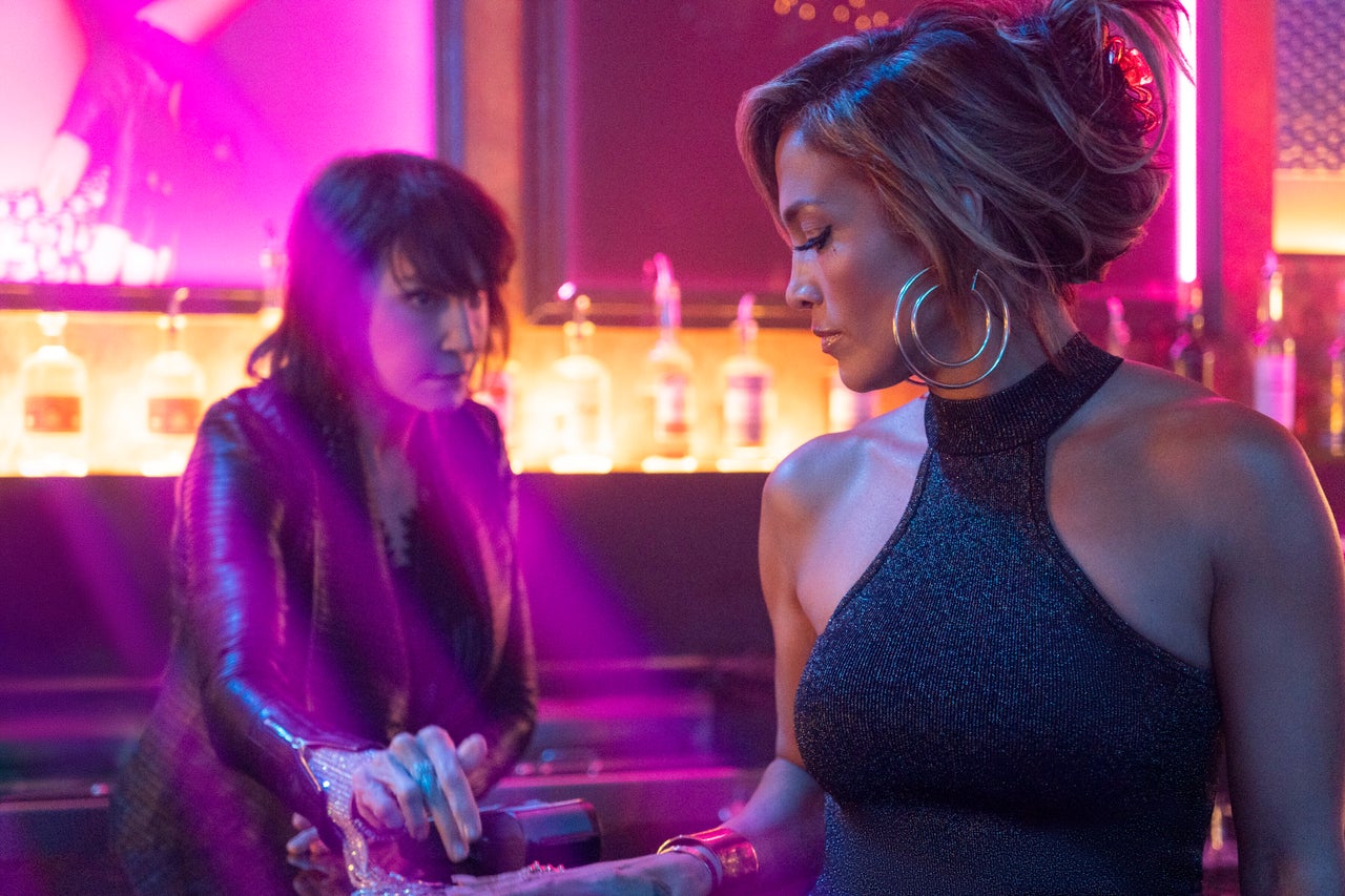 Mercedes Ruehl and Jennifer Lopez in "Hustlers."