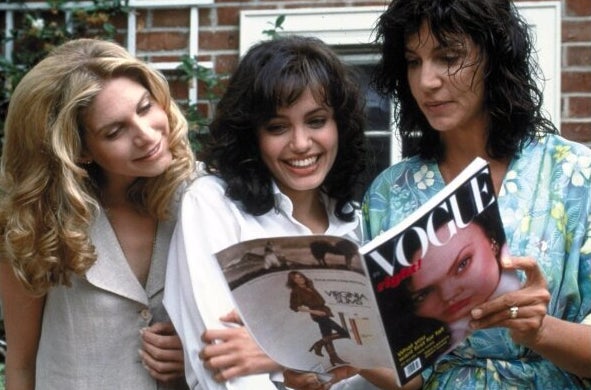 Elizabeth Mitchell, Angelina Jolie and Mercedes Ruehl in "Gia."