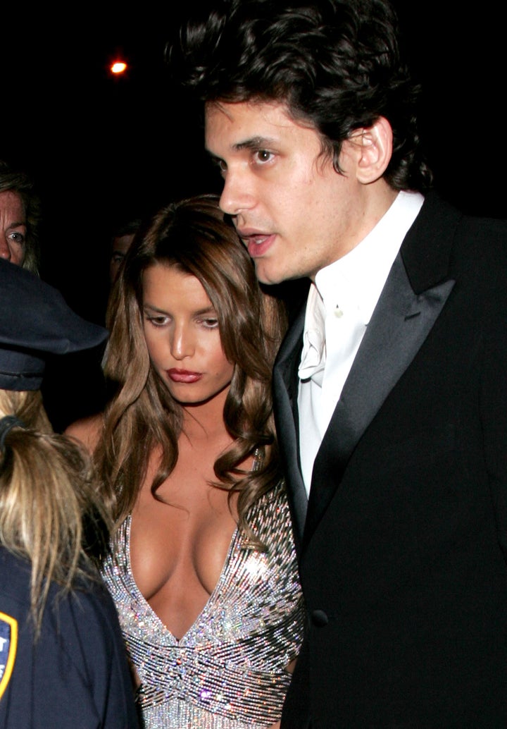 Jessica Simpson and John Mayer attend the "Poiret: King of Fashion" Costume Institute Gala at The Metropolitan Museum of Art in 2007. 