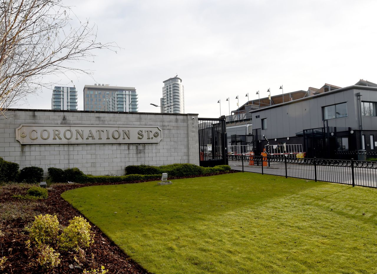 Filming has halted at the Coronation Street studio at Media City in Salford, Manchester.