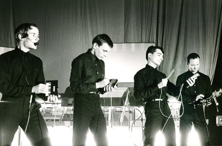 Florian Schneider, second from left, with Kraftwerk