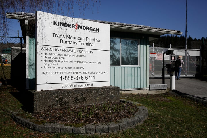 Kinder Morgan's Trans Mountain Pipeline Burnaby Terminal is pictured in Burnaby, B.C. on March 10, 2018.