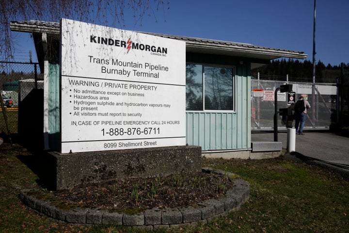 Kinder Morgan's Trans Mountain Pipeline Burnaby Terminal is pictured in Burnaby, B.C. on March 10, 2018. 