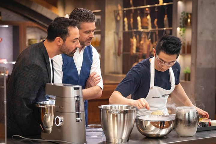 'MasterChef Australia: Back To Win' judges Andy Allen and Jock Zonfrillo with contestant Reynold Poernomo