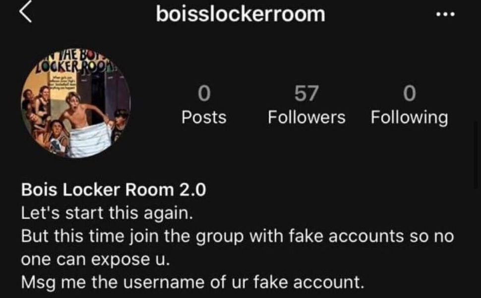 Screenshot of the second locker room page that was started after the first was exposed. 