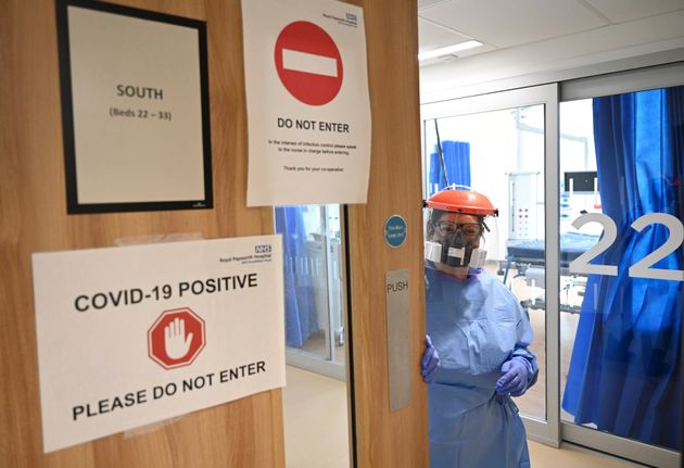 A member of clinical staff in the intensive care unit at the Royal Papworth Hospital in Cambridge this week