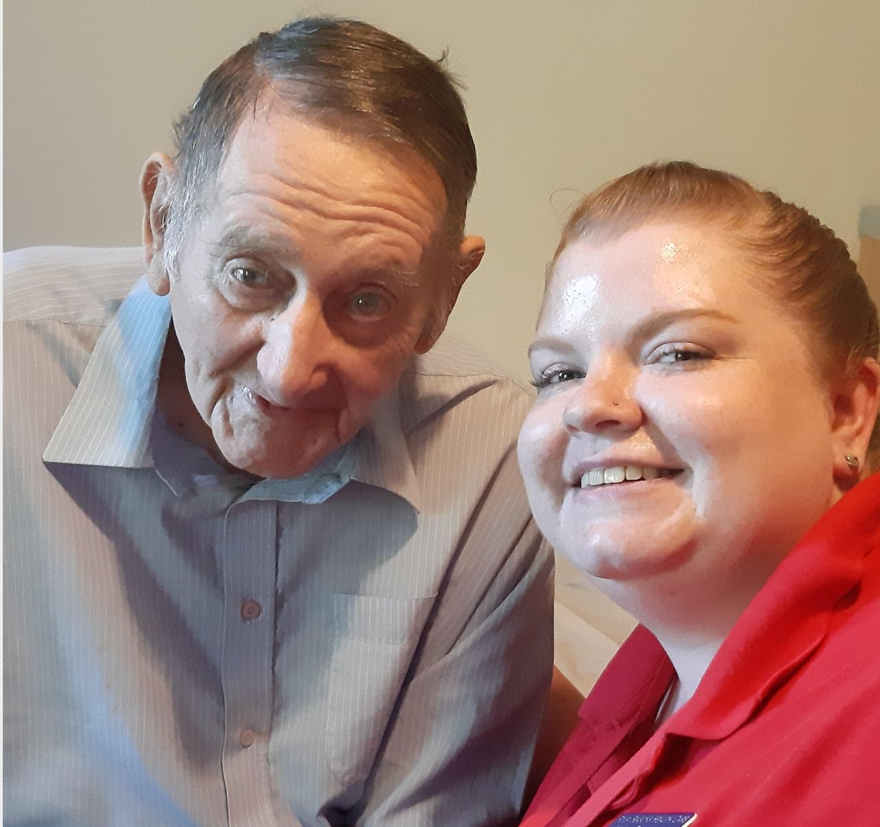 Graham Willis with Kelly Bannister at Ashcroft Care Home