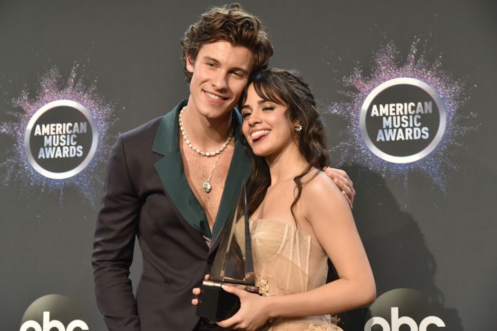 Shawn Mendes and Camila Cabello at the American Music Awards on Nov. 24.