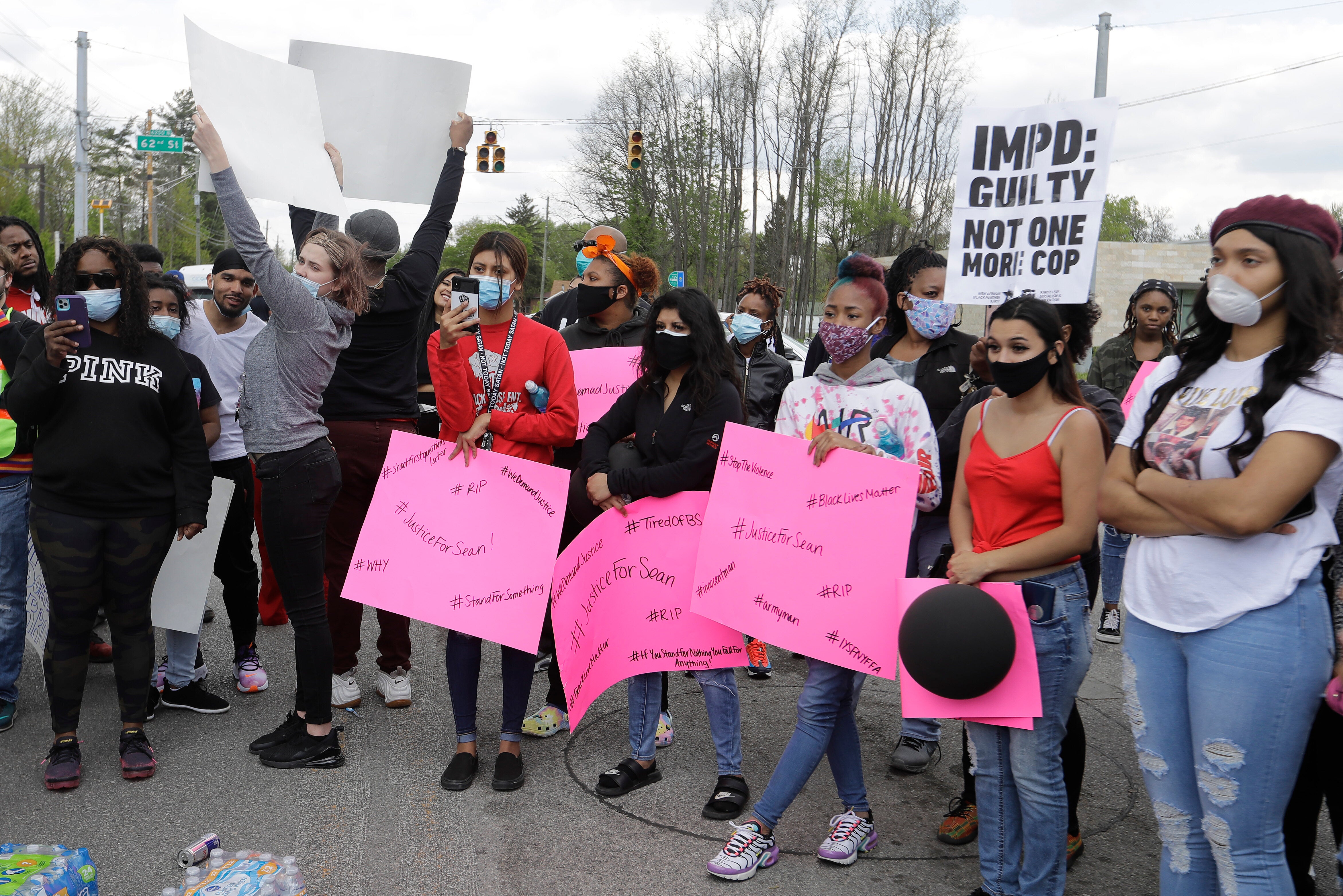 Protesters Demonstrate In Indianapolis After Police Kill 3