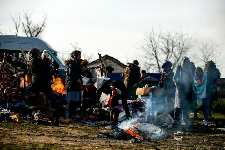 Μετανάστες κοντά στο ποταμό Έβρος (3 Μαρτίου 2020)