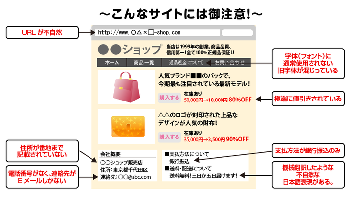 〜こんなサイトにはご注意！〜