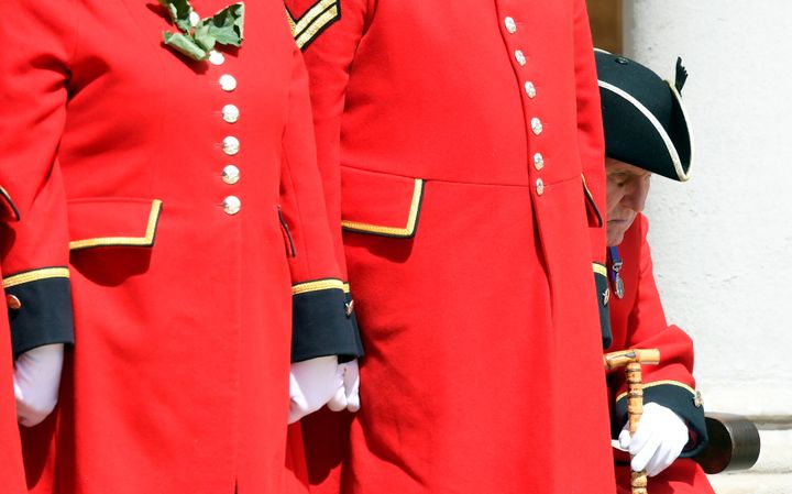 Chelsea Pensioners are pictured during the Founder's Day Parade at the Royal Hospital Chelsea in London, June 2019 