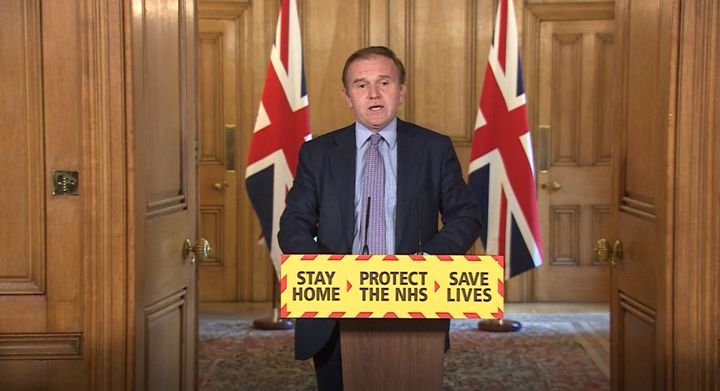 Environment secretary George Eustice during a media briefing in Downing Street, London, on coronavirus (COVID-19).