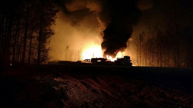 The scene of a Colonial Pipeline Co. explosion and fire in Alabama's rural Shelby County in