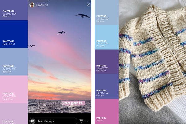 A senior editor used the Pantone app to figure out colors for her knitting project.