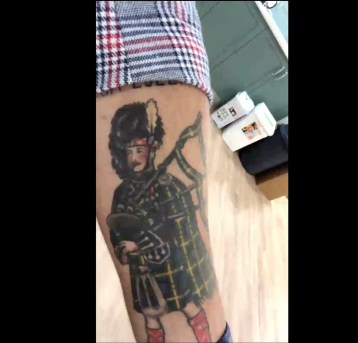 On a video chat from Sydney, Australia, Anthony Field talked about his early-morning bagpipe habit and showed off his piper tattoo.