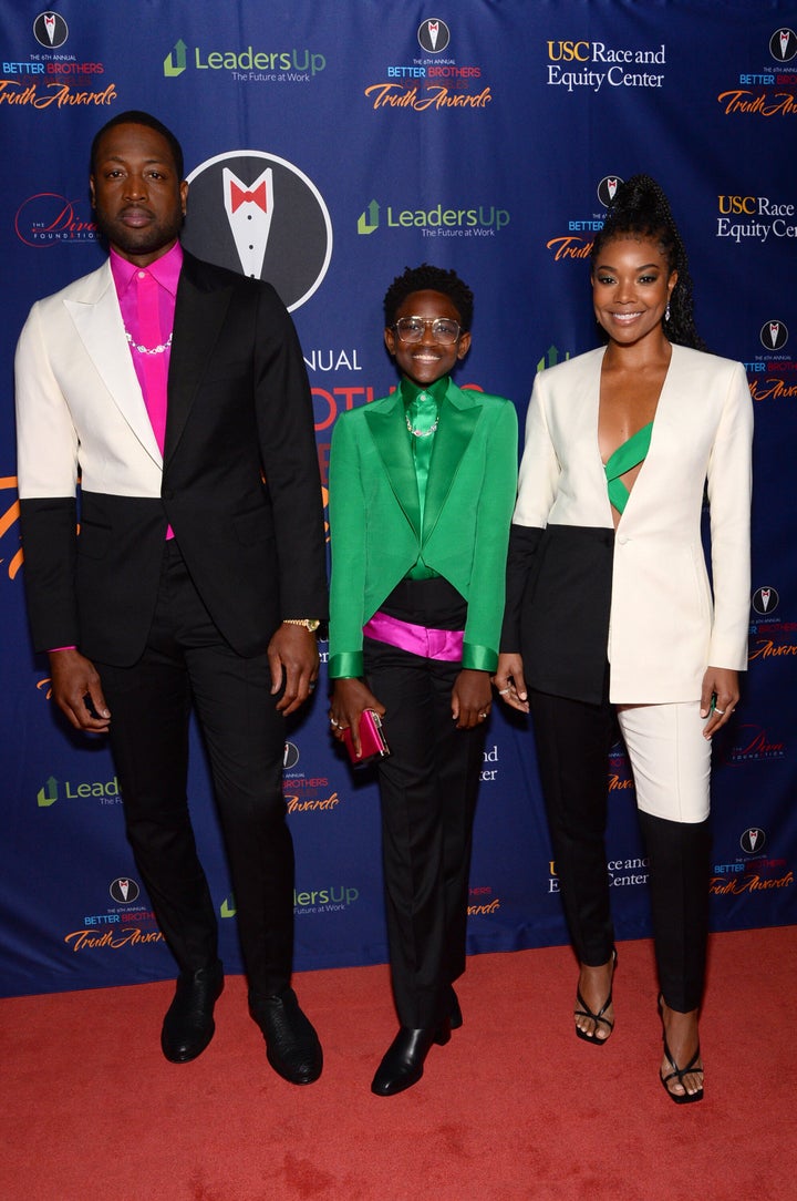 Dwyane Wade, Zaya Wade and Gabrielle Union attend the Better Brothers Los Angeles sixth annual Truth Awards at Taglyan Complex in Los Angeles.