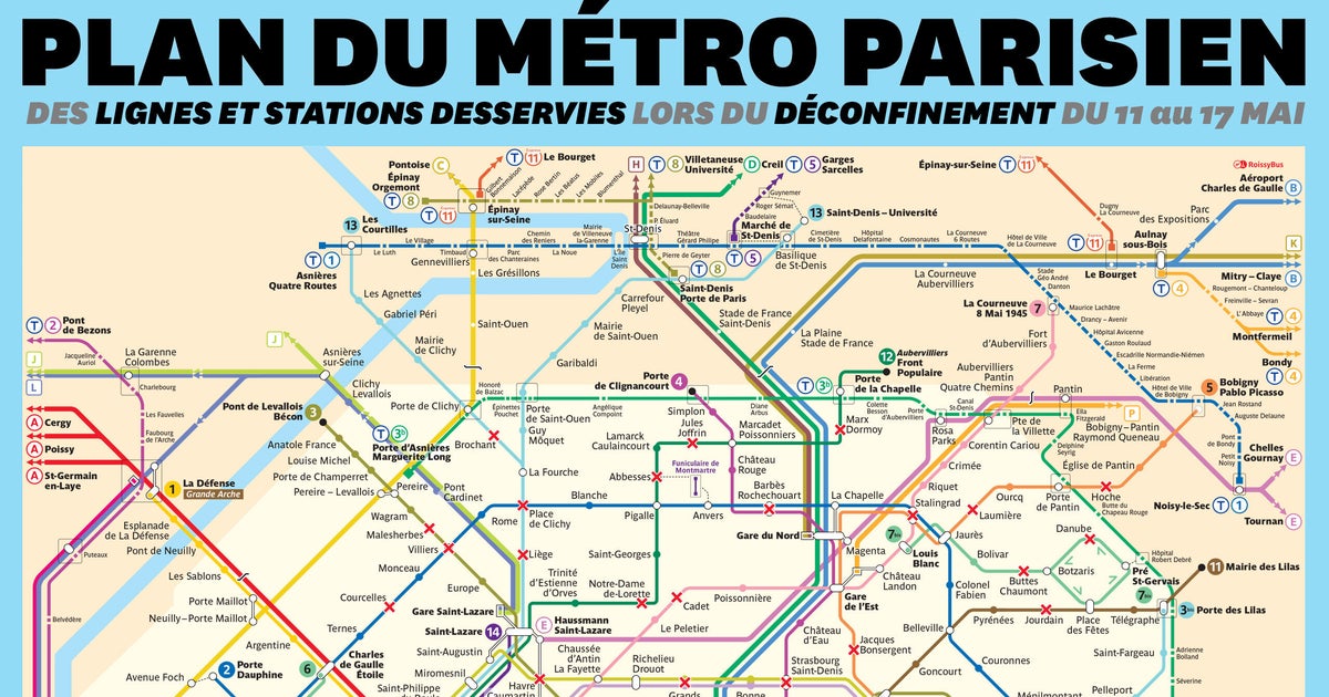 Deconfinement Du 11 Mai Le Plan Du Metro De Paris Et Ses Stations Fermees Le Huffpost