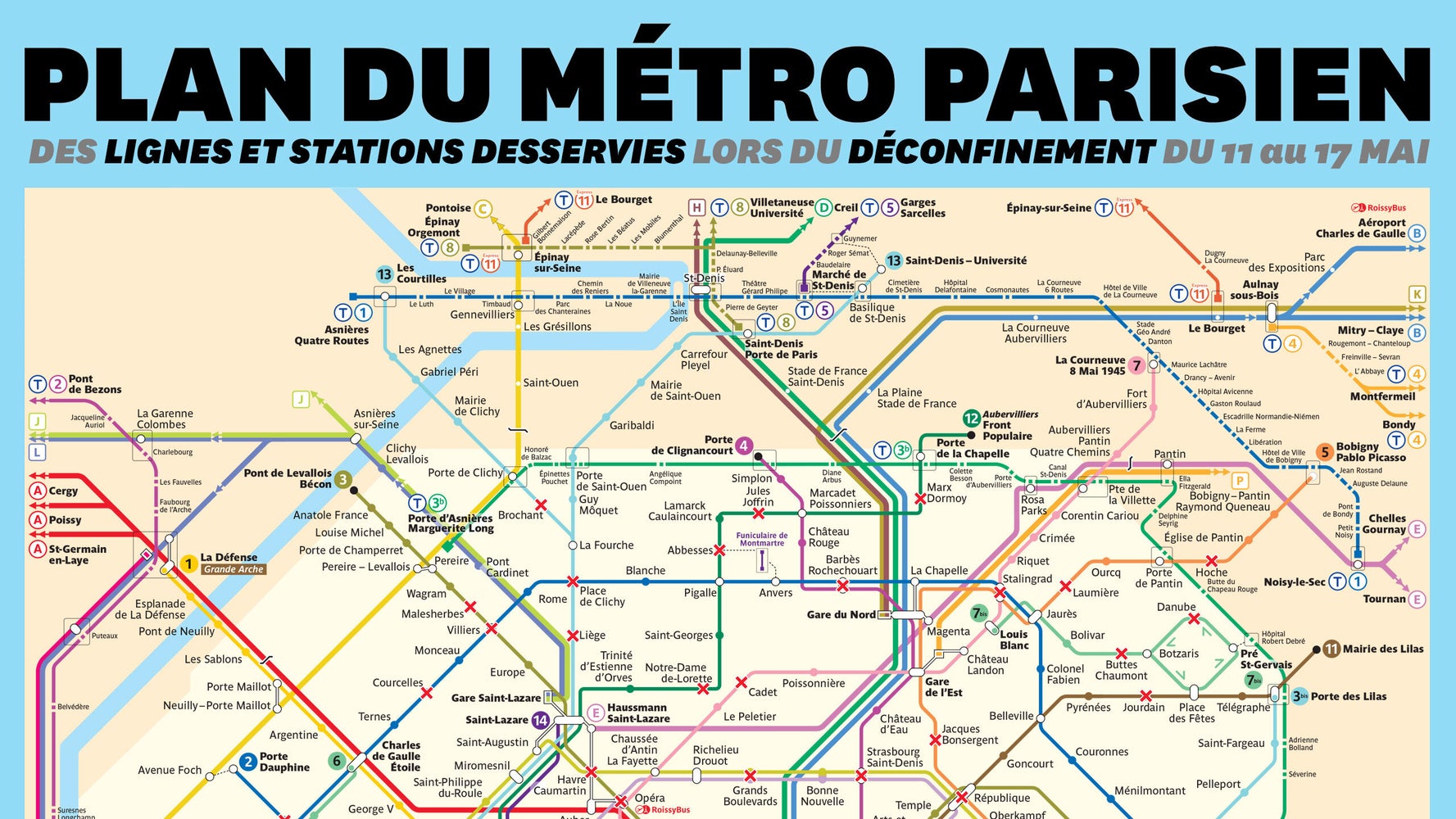 Deconfinement Du 11 Mai Le Plan Du Metro De Paris Et Ses Stations Fermees Le Huffpost