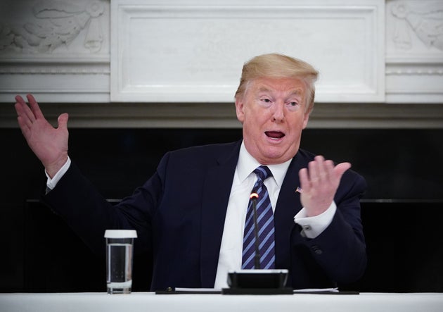 Donald Trump meets with Republican members of the US Congress on Friday.